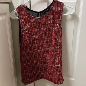 Banana Republic Red and Black Tweed Top Sleeveless Women’s Office Siren Size XS